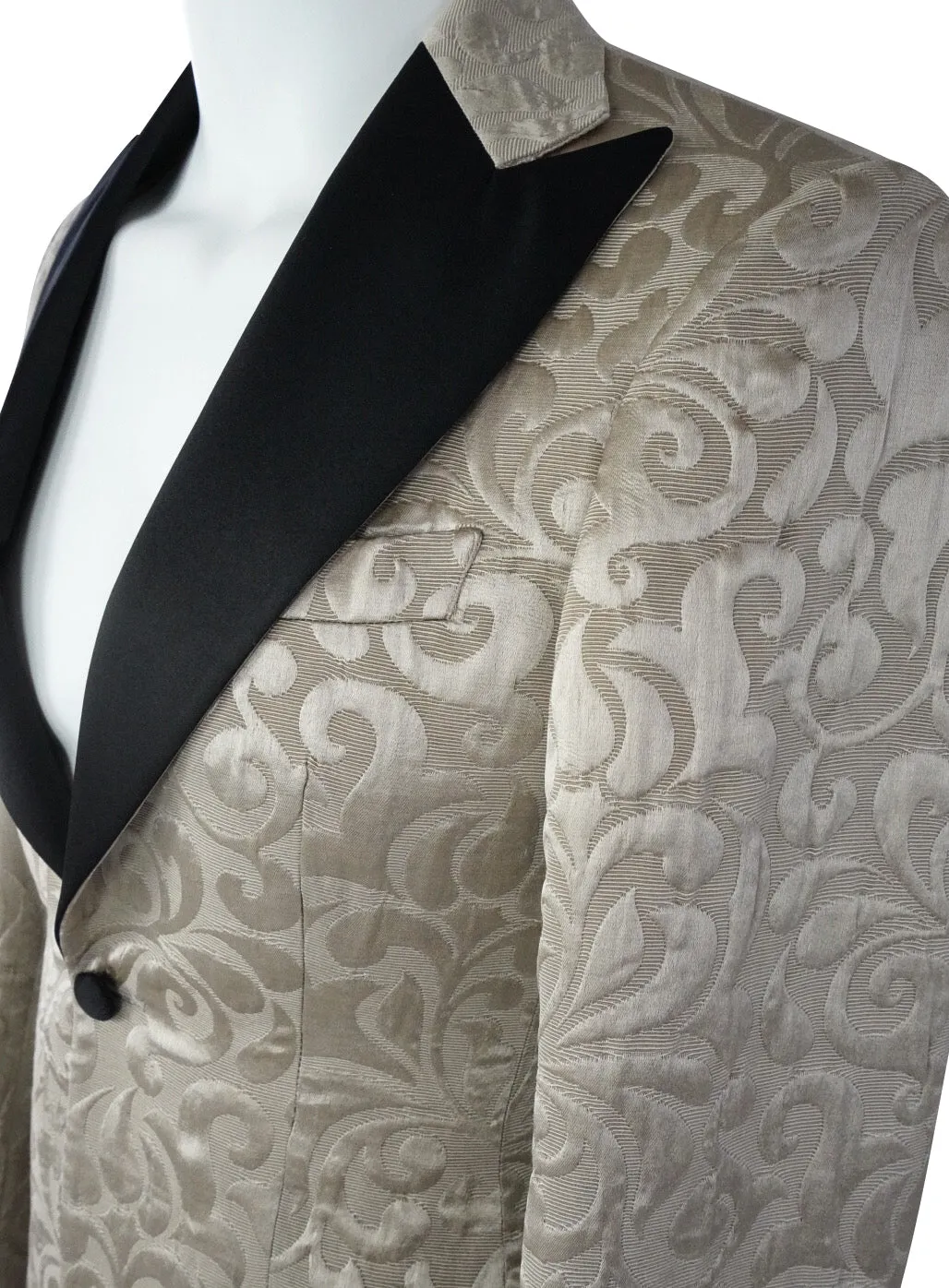 Champagne Oro and Black Paisley Jacket sold by Sebastian Cruz Couture product image thumbnail 5