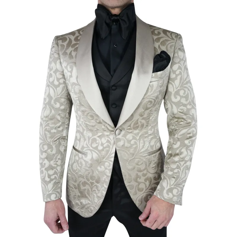 Champagne Oro Paisley Dinner Jacket made by Sebastian Cruz Couture
