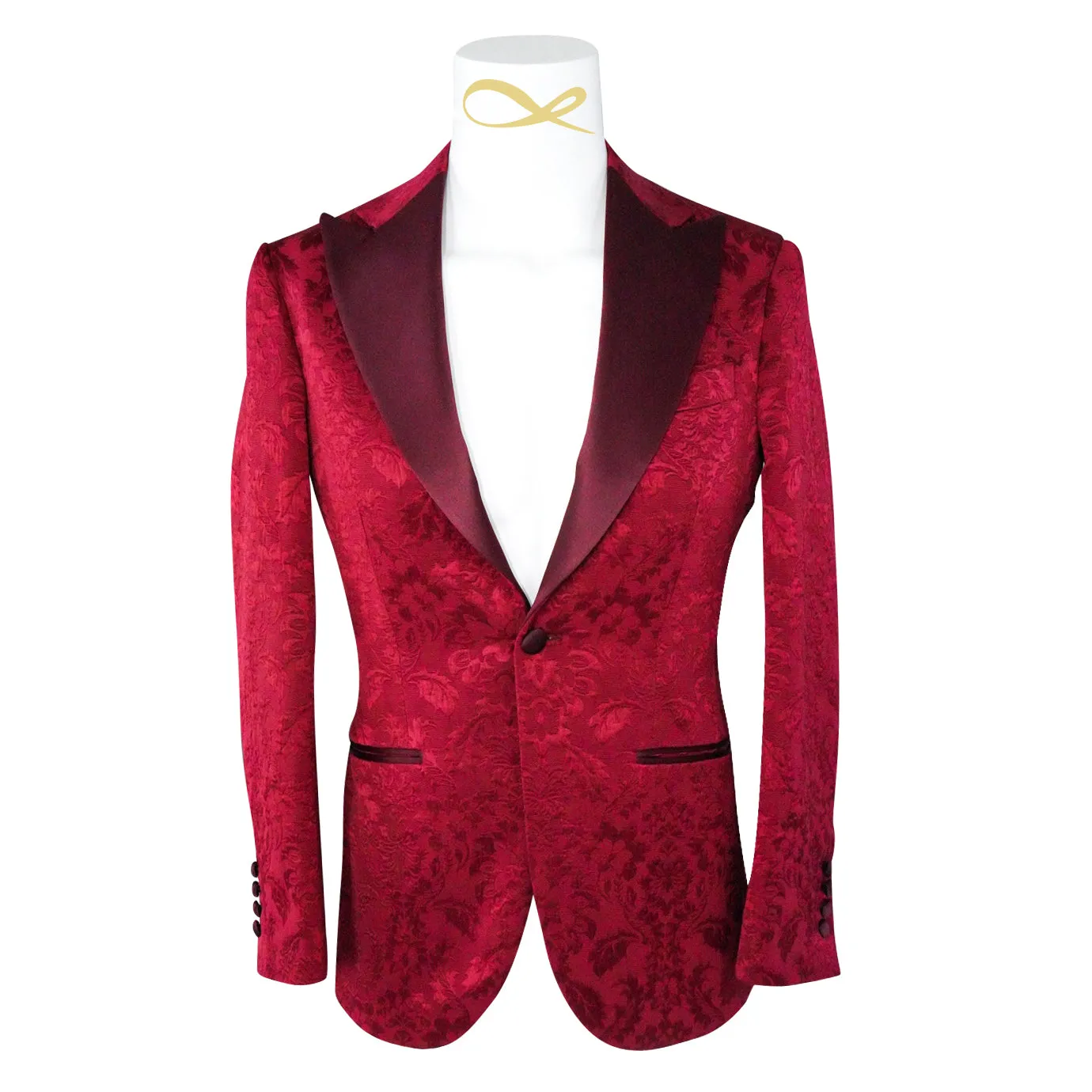 Burgundy Fiore Jacket sold by Sebastian Cruz Couture product image thumbnail 4
