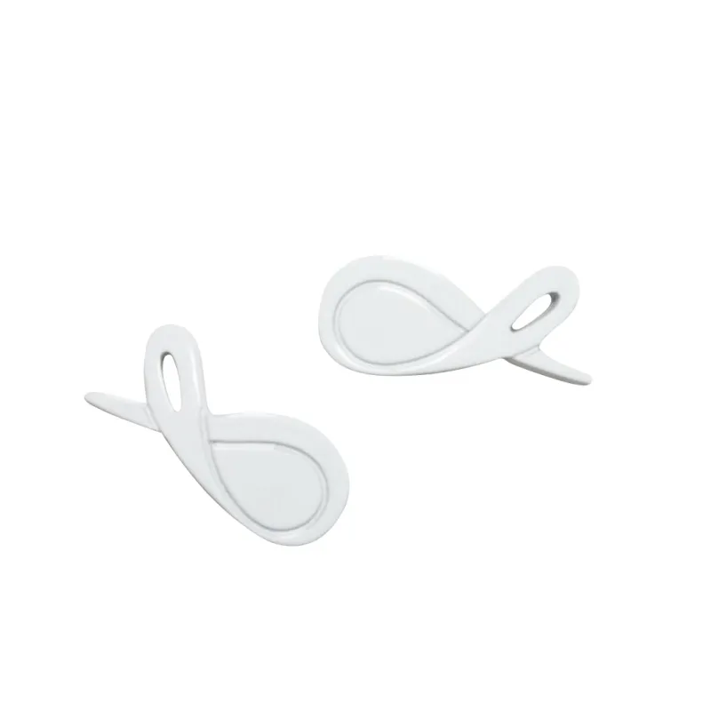 White Signature Shoe Hardware made by Sebastian Cruz Couture