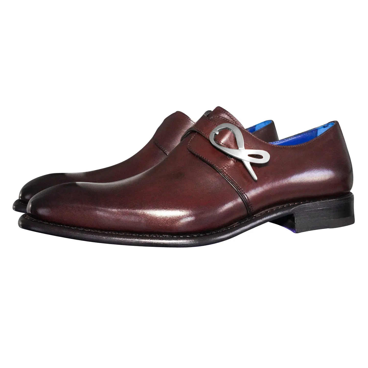 Cacao With Silver Hardware Monk Strap sold by Sebastian Cruz Couture product image thumbnail 3