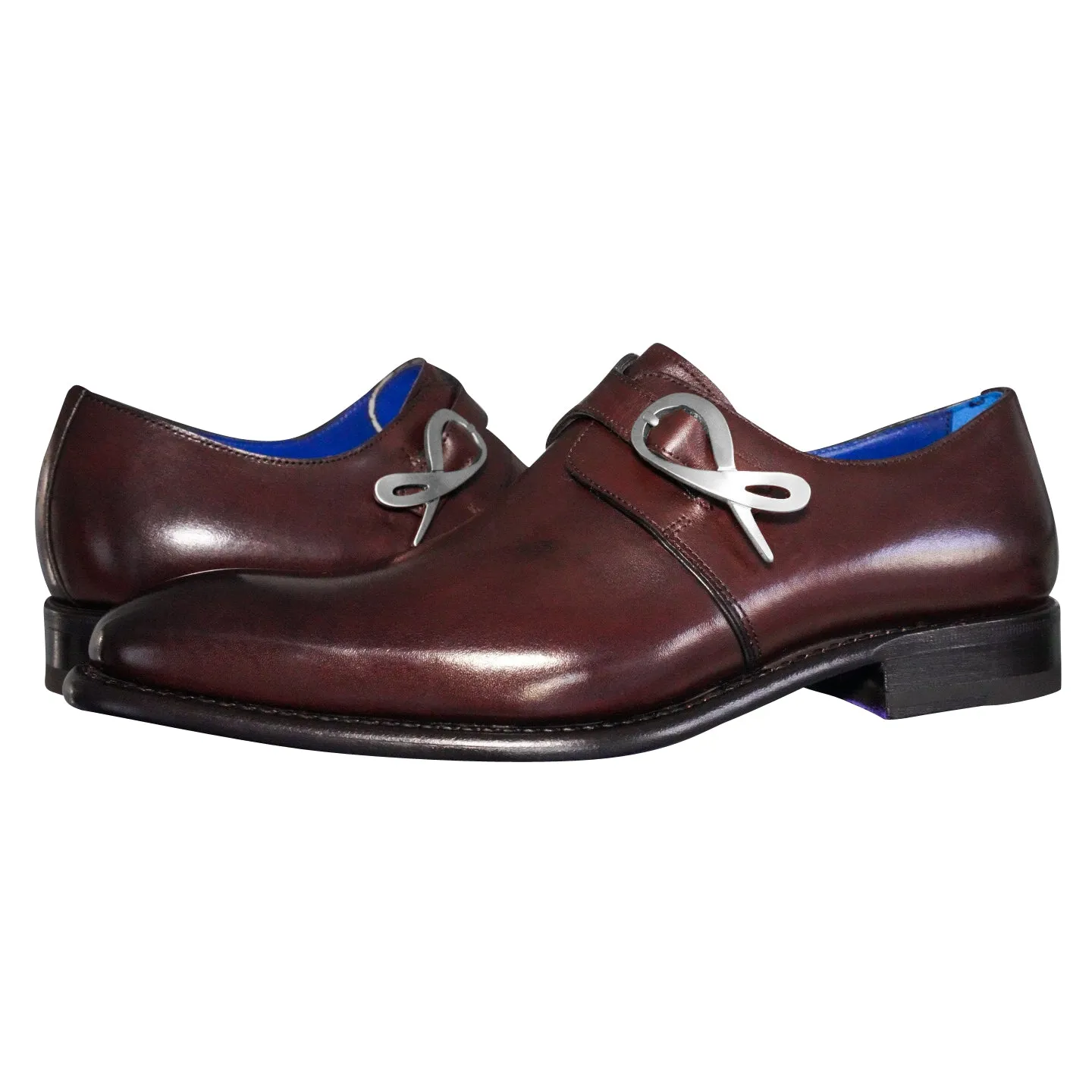 Cacao With Silver Hardware Monk Strap sold by Sebastian Cruz Couture product image thumbnail 4