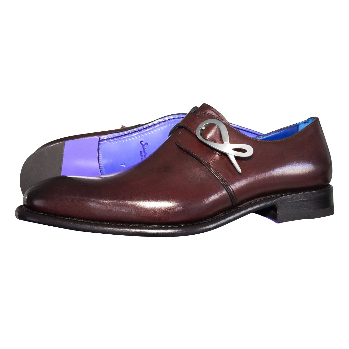 Cacao With Silver Hardware Monk Strap sold by Sebastian Cruz Couture product image thumbnail 2