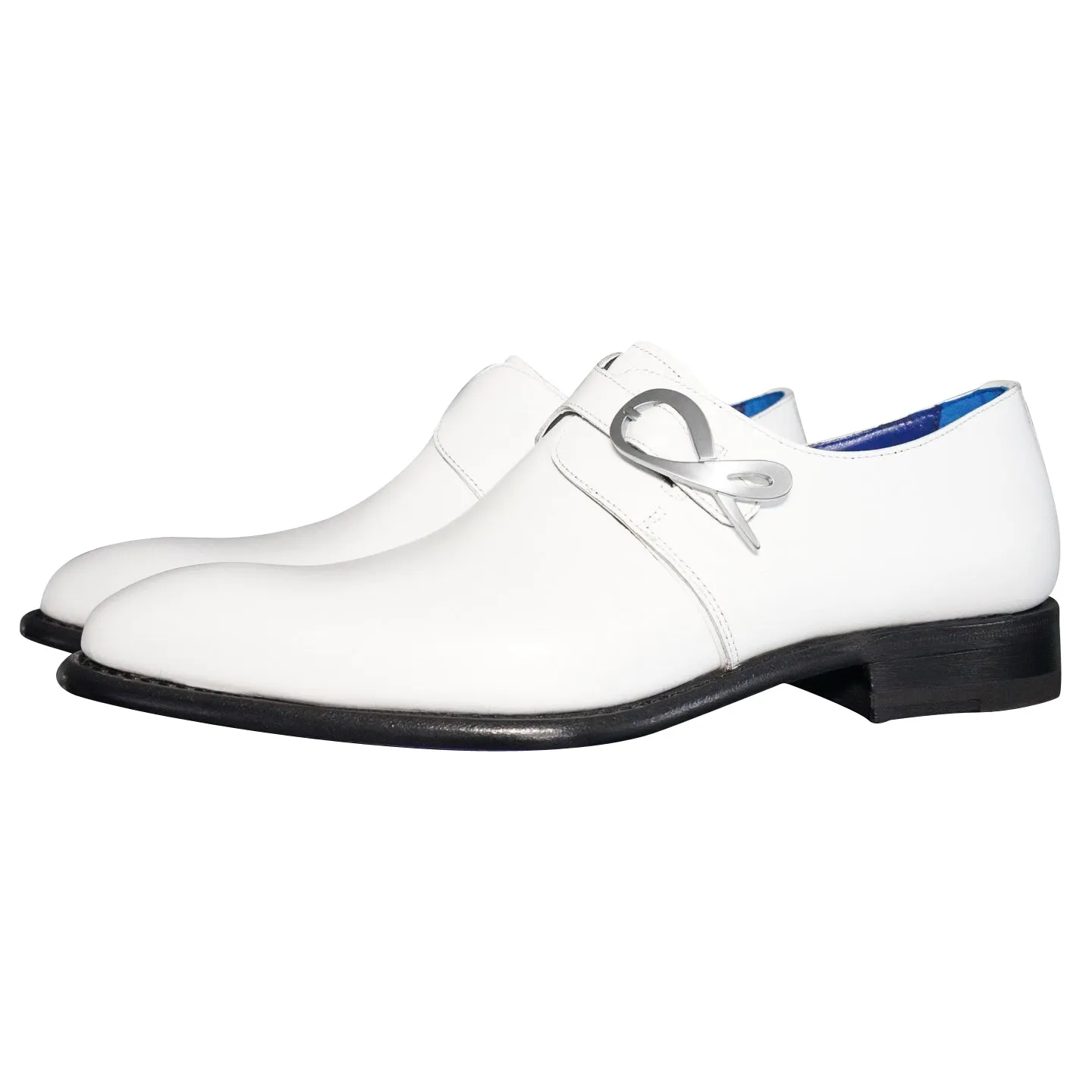Bianco With Silver Hardware Monk Strap sold by Sebastian Cruz Couture product image thumbnail 3