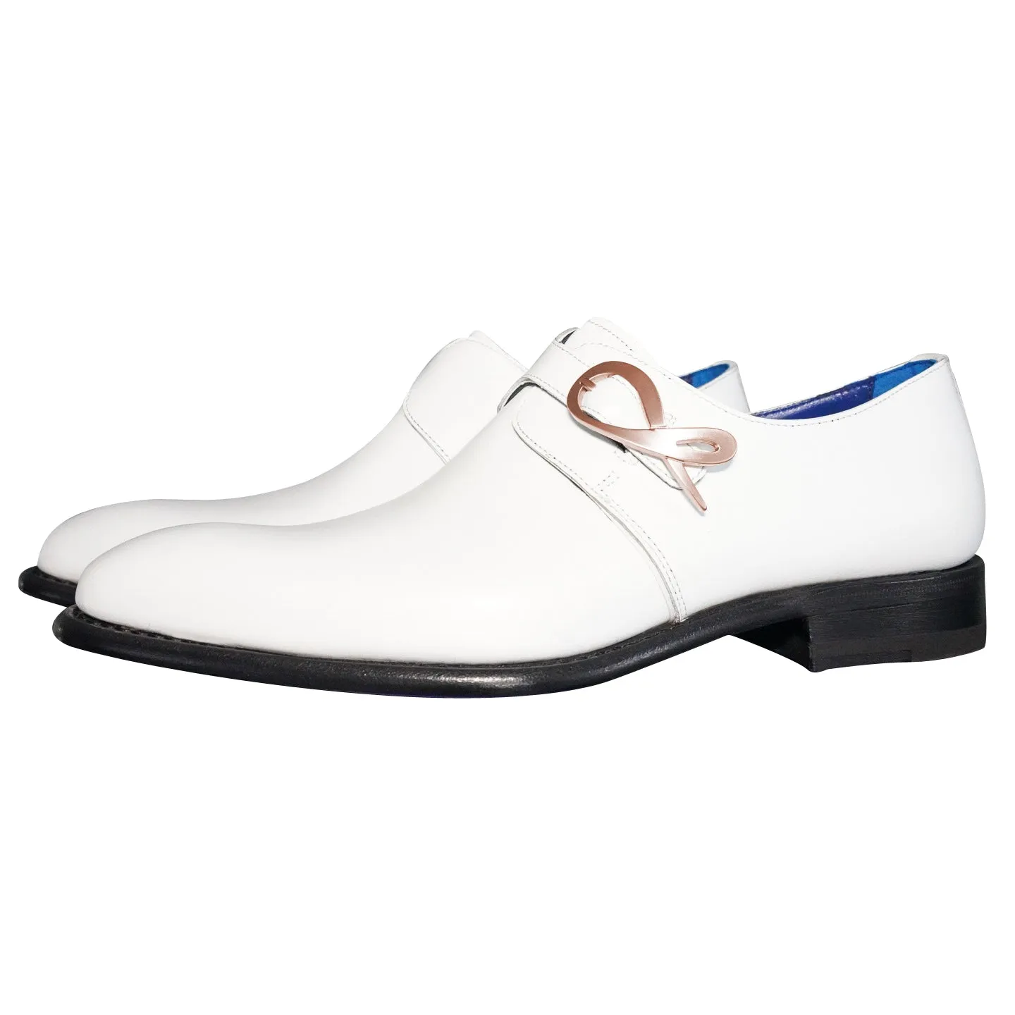 Bianco With Rose Gold Hardware Monk Strap sold by Sebastian Cruz Couture product image thumbnail 3