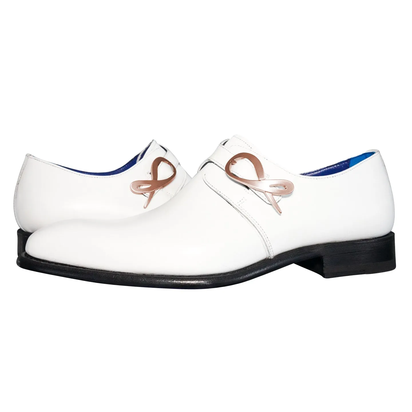 Bianco With Rose Gold Hardware Monk Strap sold by Sebastian Cruz Couture product image thumbnail 4
