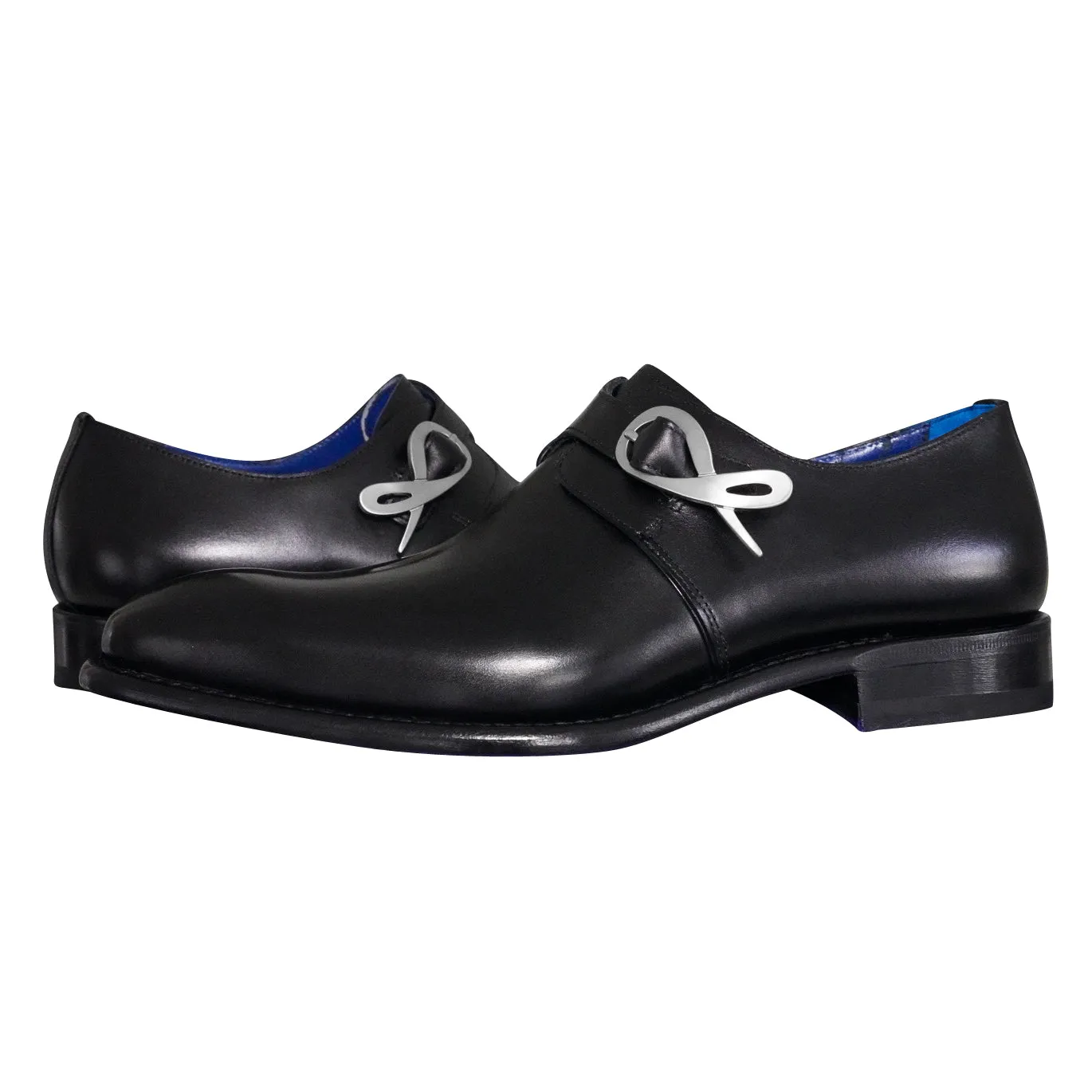 Nero Opal With Silver Hardware Monk Strap sold by Sebastian Cruz Couture product image thumbnail 4