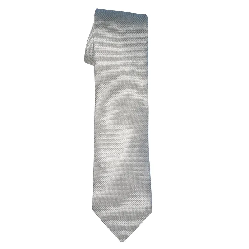 Silver Maglia Silk Luxury Necktie sold by Sebastian Cruz Couture
