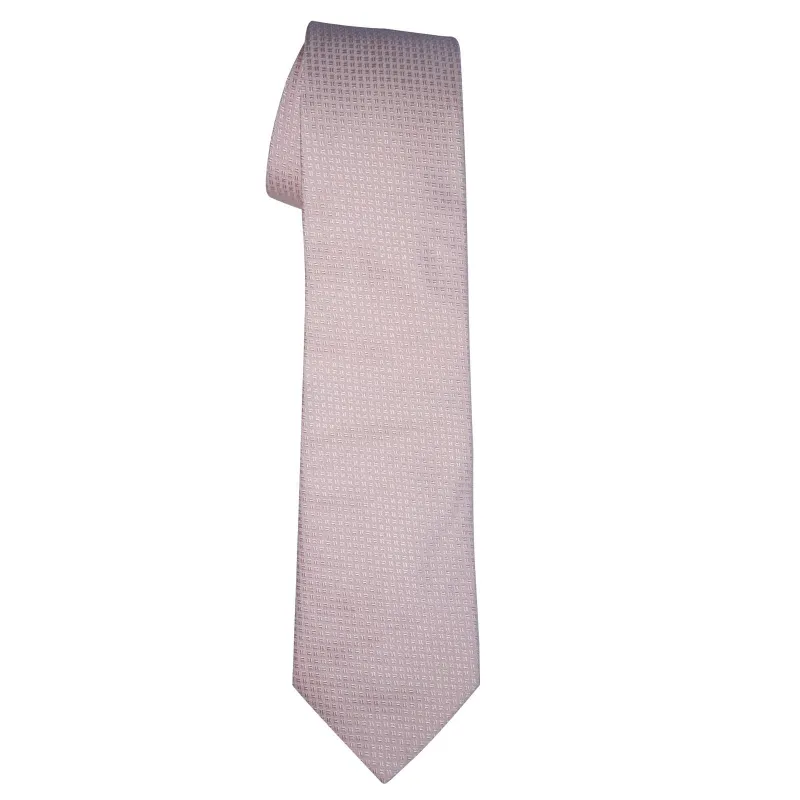 Pale Pink Geo Silk Luxury Necktie sold by Sebastian Cruz Couture