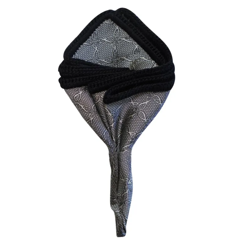 Carbone Logo Jacquard With Black Signature Border sold by Sebastian Cruz Couture