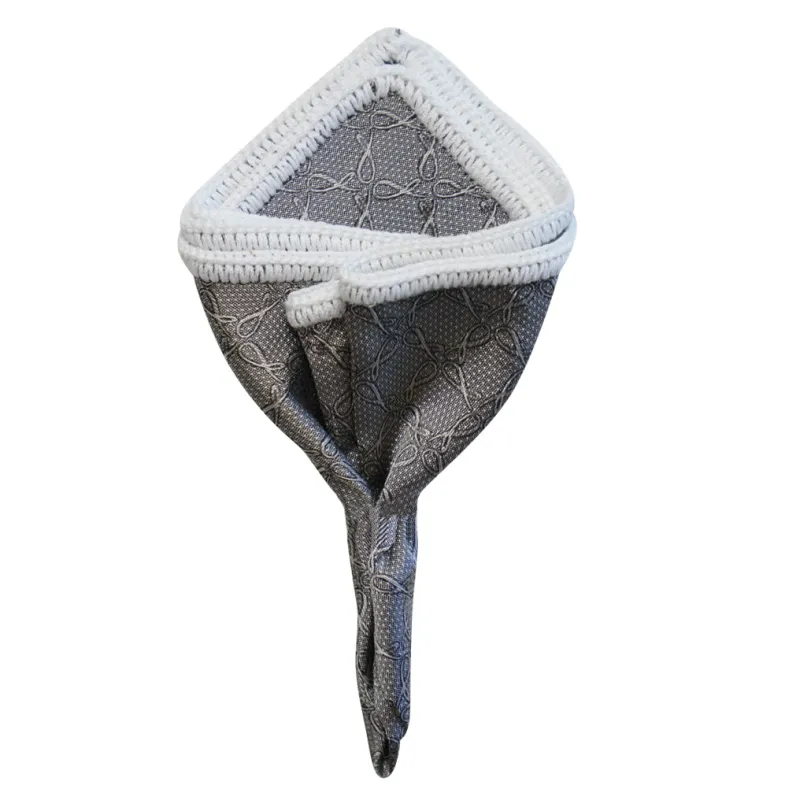 Carbone Logo Jacquard With White Signature Border sold by Sebastian Cruz Couture