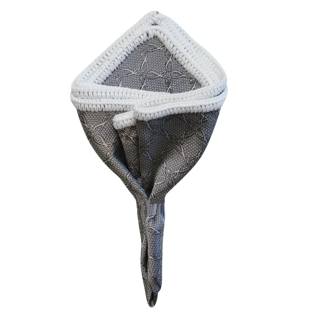 Carbone Logo Jacquard With White Signature Border sold by Sebastian Cruz Couture