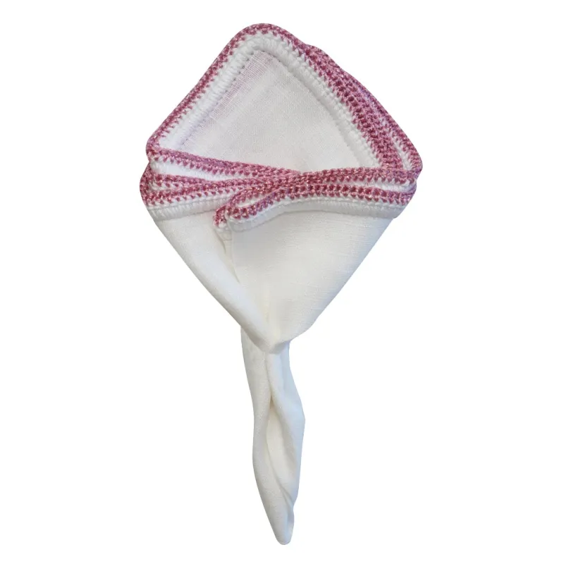 White Nieve With Pink Flake Signature Border sold by Sebastian Cruz Couture