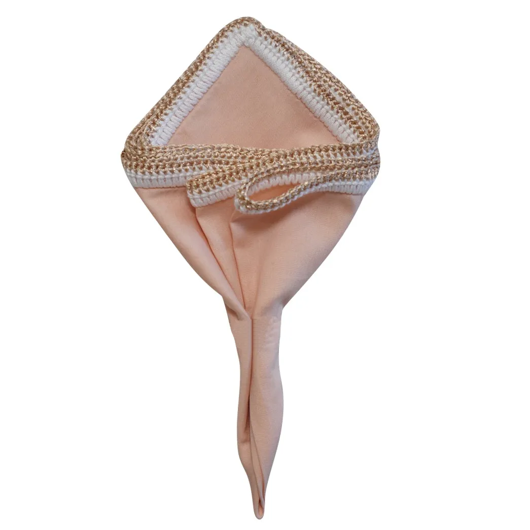 Salmon with Sandstone Flake Signature Border sold by Sebastian Cruz Couture