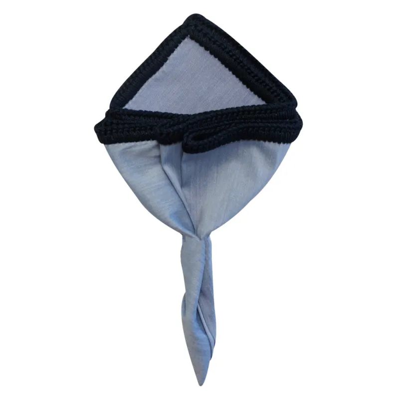 Light Blu with Navy Blue Signature Border sold by Sebastian Cruz Couture