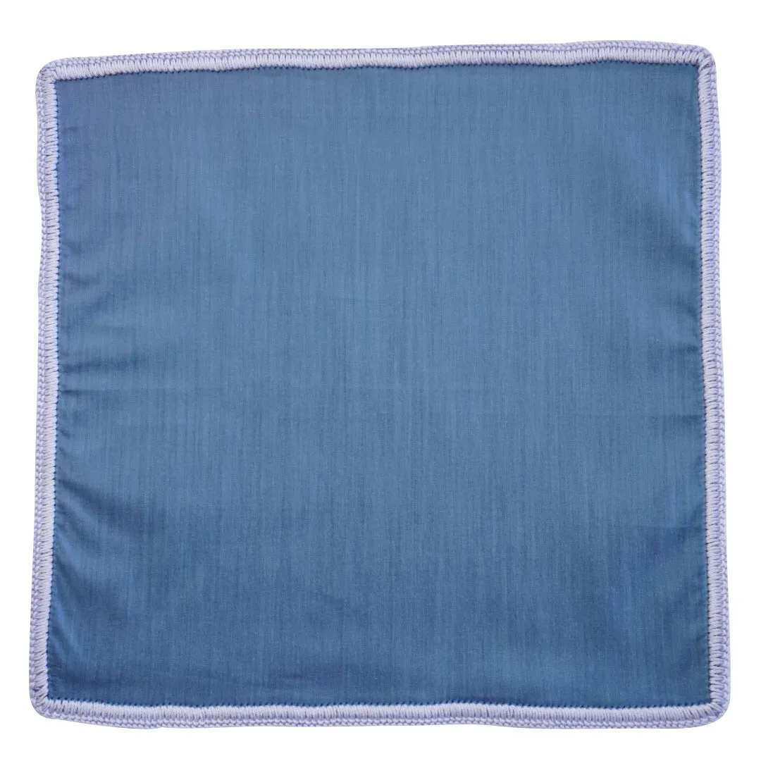 Brushed Steel Blue with Lilac Blue Signature Border sold by Sebastian Cruz Couture product image thumbnail 2