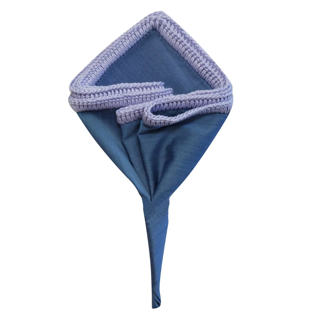 Brushed Steel Blue with Lilac Blue Signature Border sold by Sebastian Cruz Couture