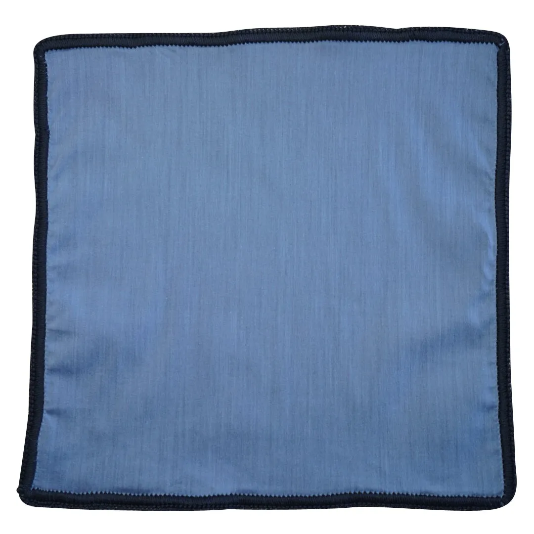 Brushed Steel Blue with Navy Blue Signature Border sold by Sebastian Cruz Couture product image thumbnail 2