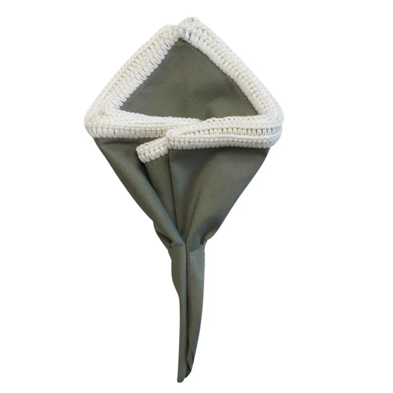 Olive Green with White Signature Border sold by Sebastian Cruz Couture