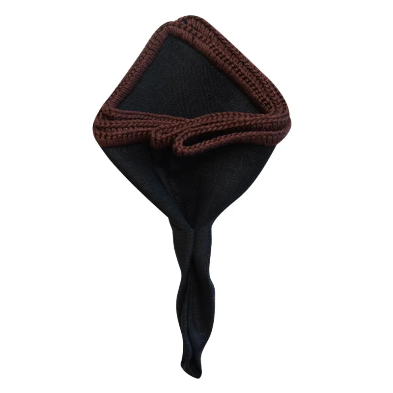 Black Raso with Brown Signature Border sold by Sebastian Cruz Couture