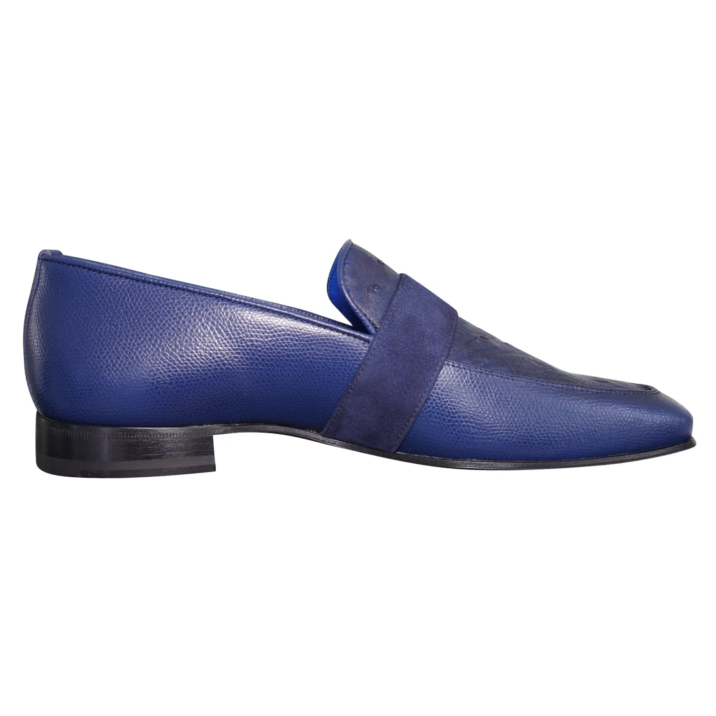 Indigo Ostrich Monk Silver Loafer sold by Sebastian Cruz Couture product image thumbnail 4
