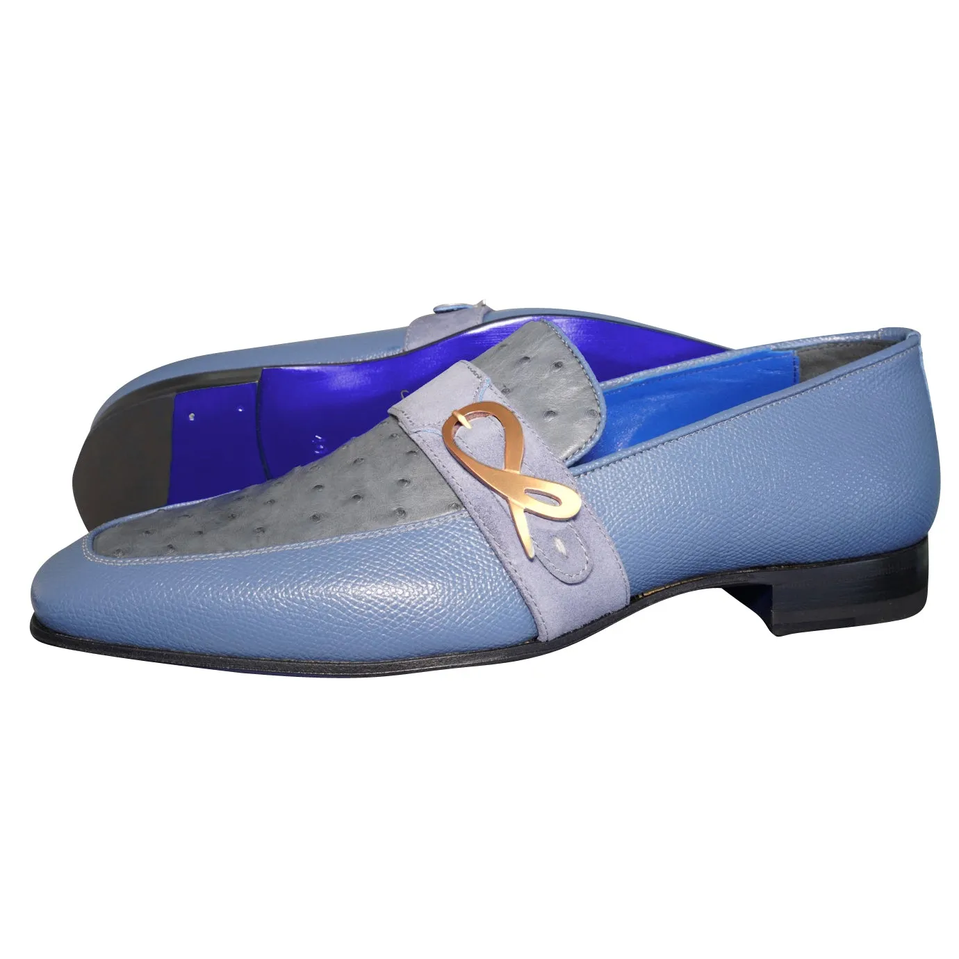Aegean Ostrich Monk Rose Gold Loafer sold by Sebastian Cruz Couture product image thumbnail 2