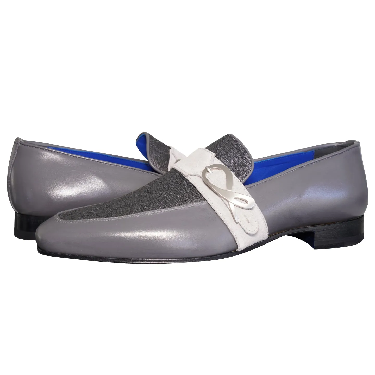 Grigio Logo Monk Strap Loafer With Silver Buckle sold by Sebastian Cruz Couture product image thumbnail 4
