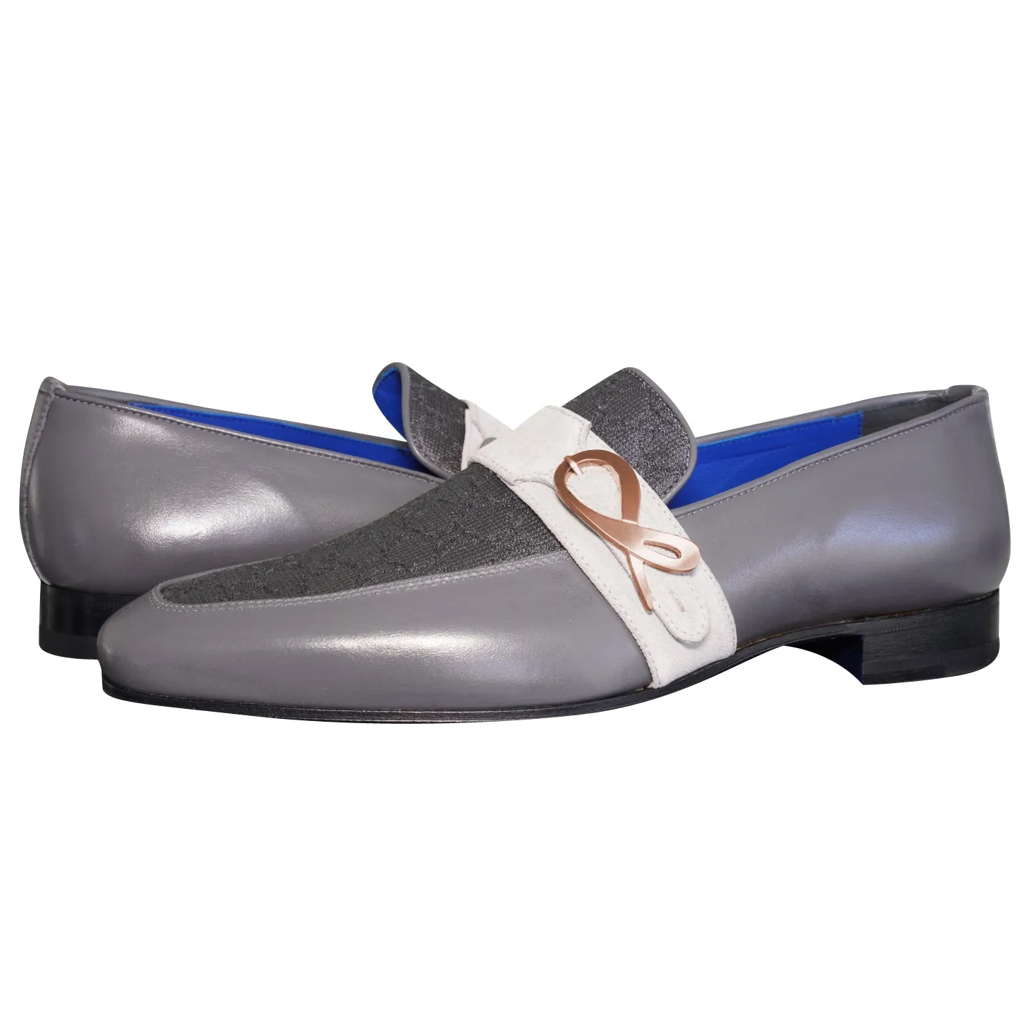 Grigio Logo Monk Strap Loafer With Rose Gold Buckle sold by Sebastian Cruz Couture product image thumbnail 4