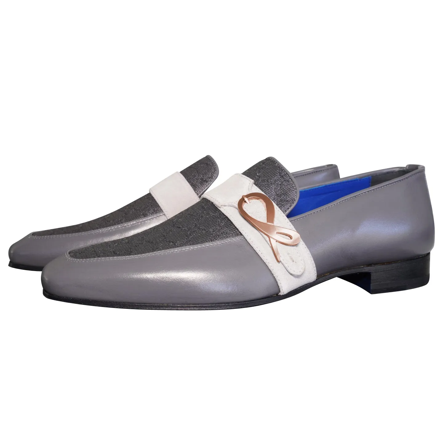 Grigio Logo Monk Strap Loafer With Rose Gold Buckle sold by Sebastian Cruz Couture product image thumbnail 3