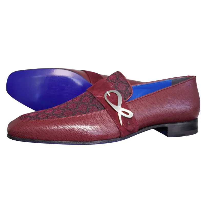 Vino Logo Monk Strap Loafer With Silver Buckle sold by Sebastian Cruz Couture