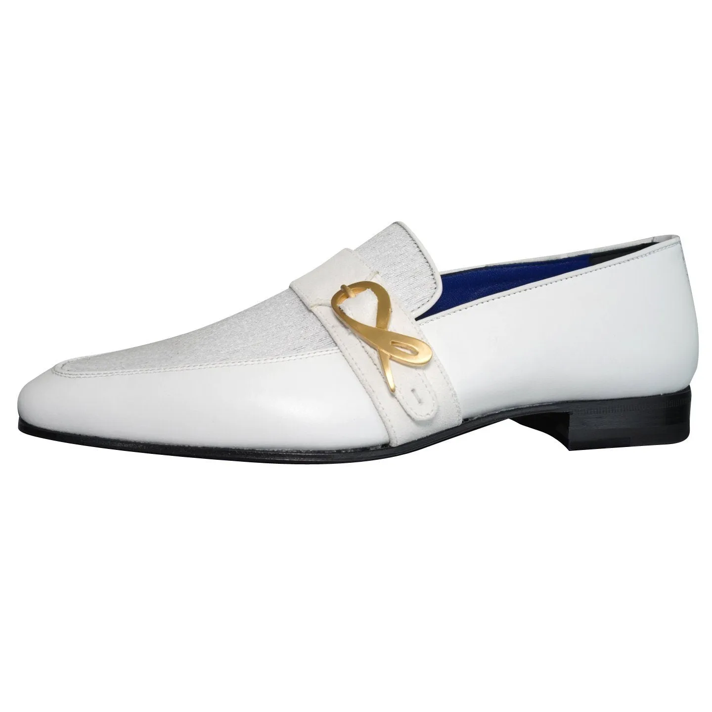 White Diamante Leather Monk Loafers sold by Sebastian Cruz Couture product image thumbnail 5