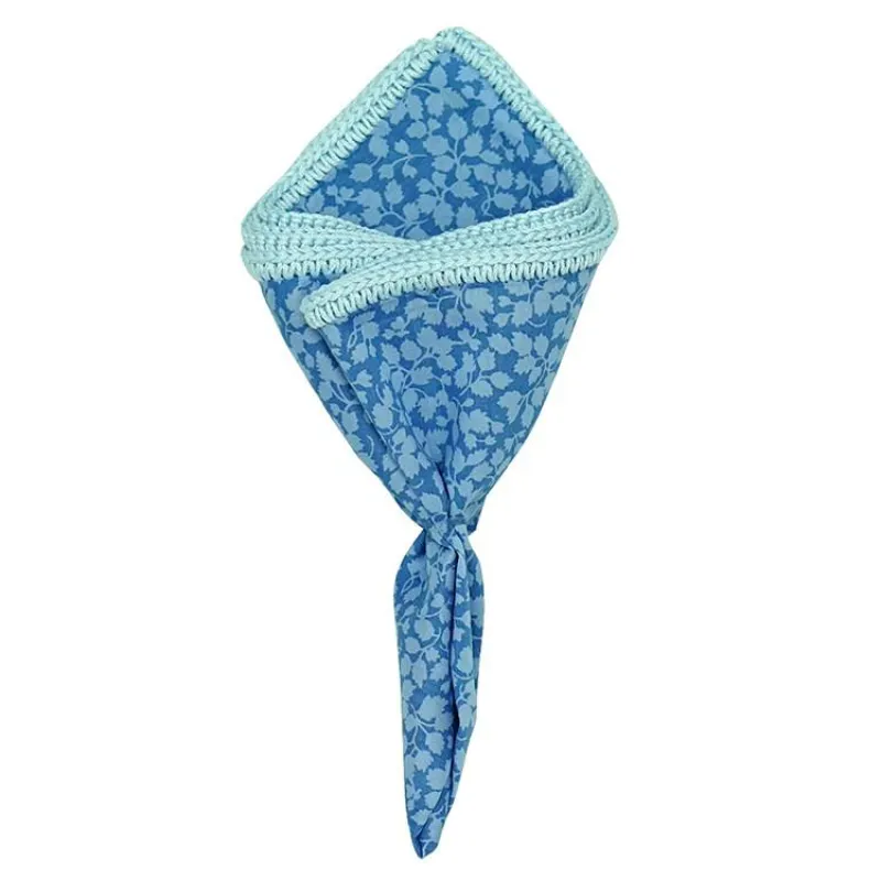 Floral Blu Maya with Lilac Blue Signature Border sold by Sebastian Cruz Couture