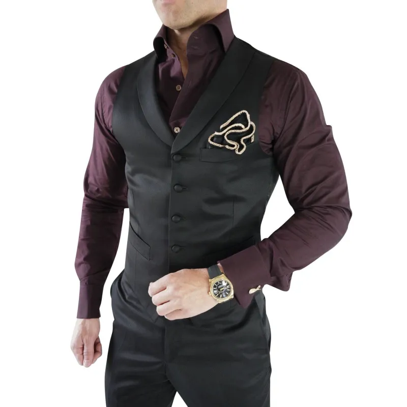 Black Lucentezza Ciottoli Waistcoat sold by Sebastian Cruz Couture