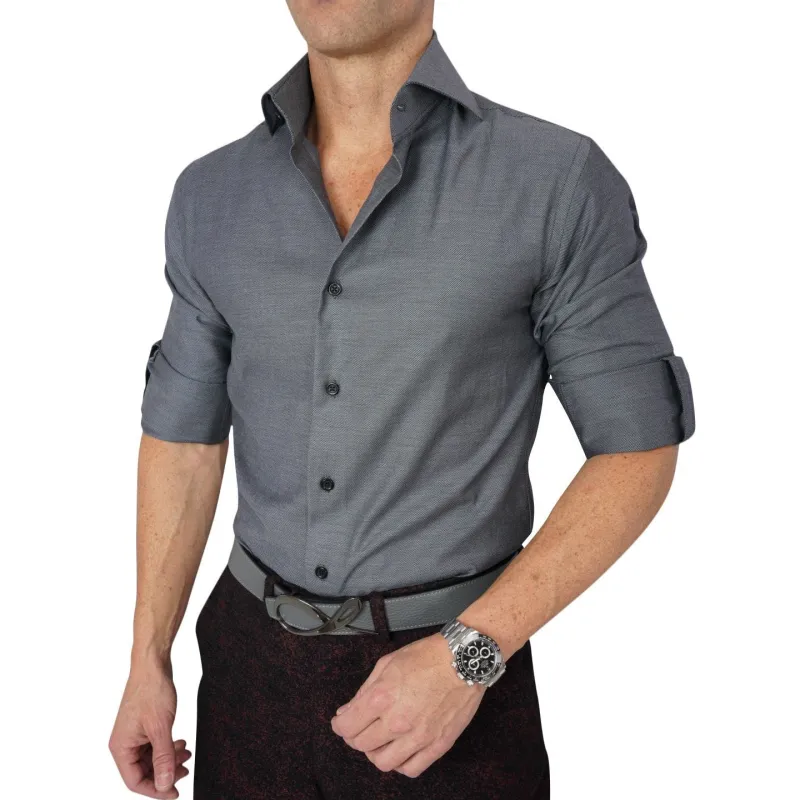 Black Birdseye Dress Shirt sold by Sebastian Cruz Couture