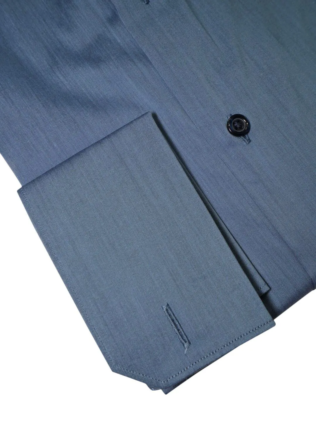 Brushed Steel Blue Dress Shirt sold by Sebastian Cruz Couture product image thumbnail 5