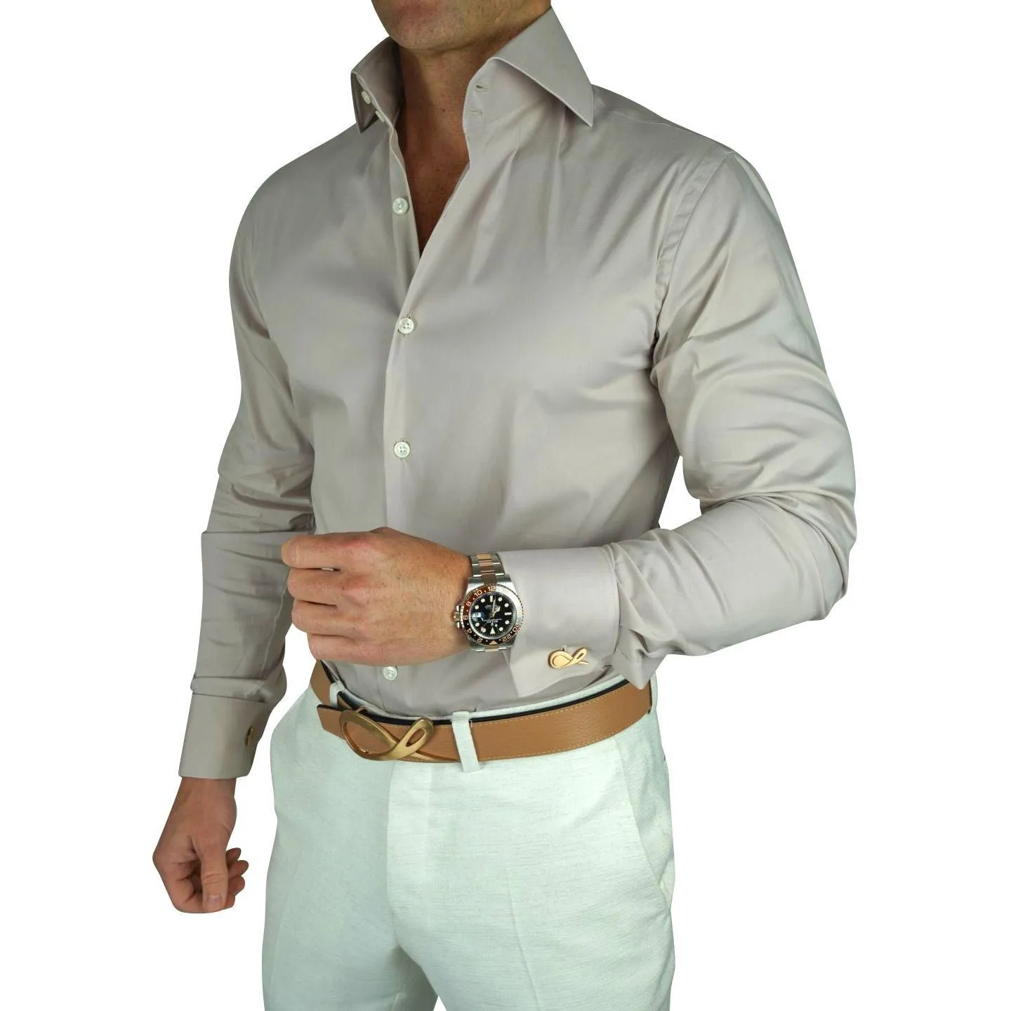 Brushed Nude Dress Shirt sold by Sebastian Cruz Couture