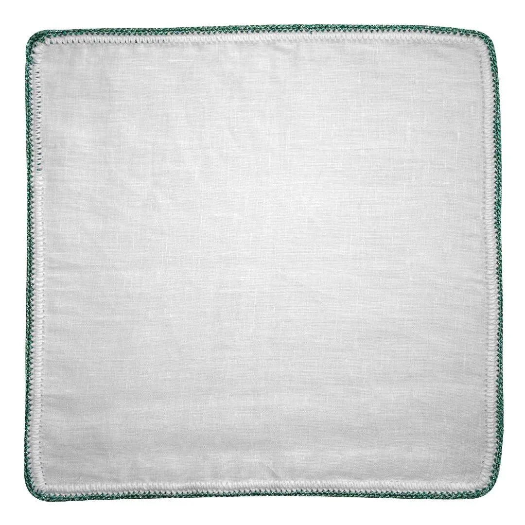 White Nieve with Mint Green Flake Signature Border sold by Sebastian Cruz Couture product image thumbnail 2