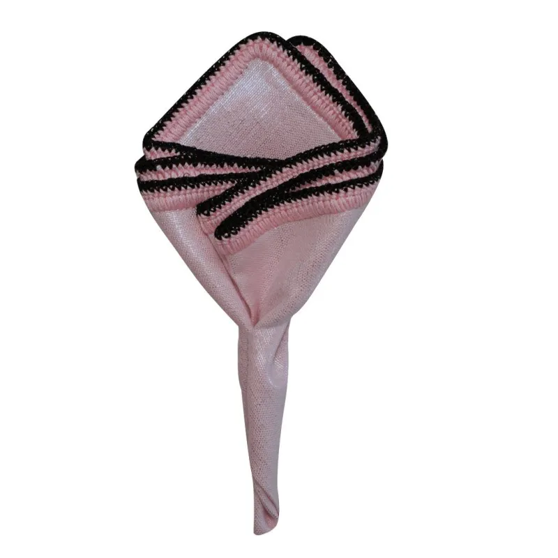 Pink Pearl with Pink and Black Diamond Flake Border sold by Sebastian Cruz Couture