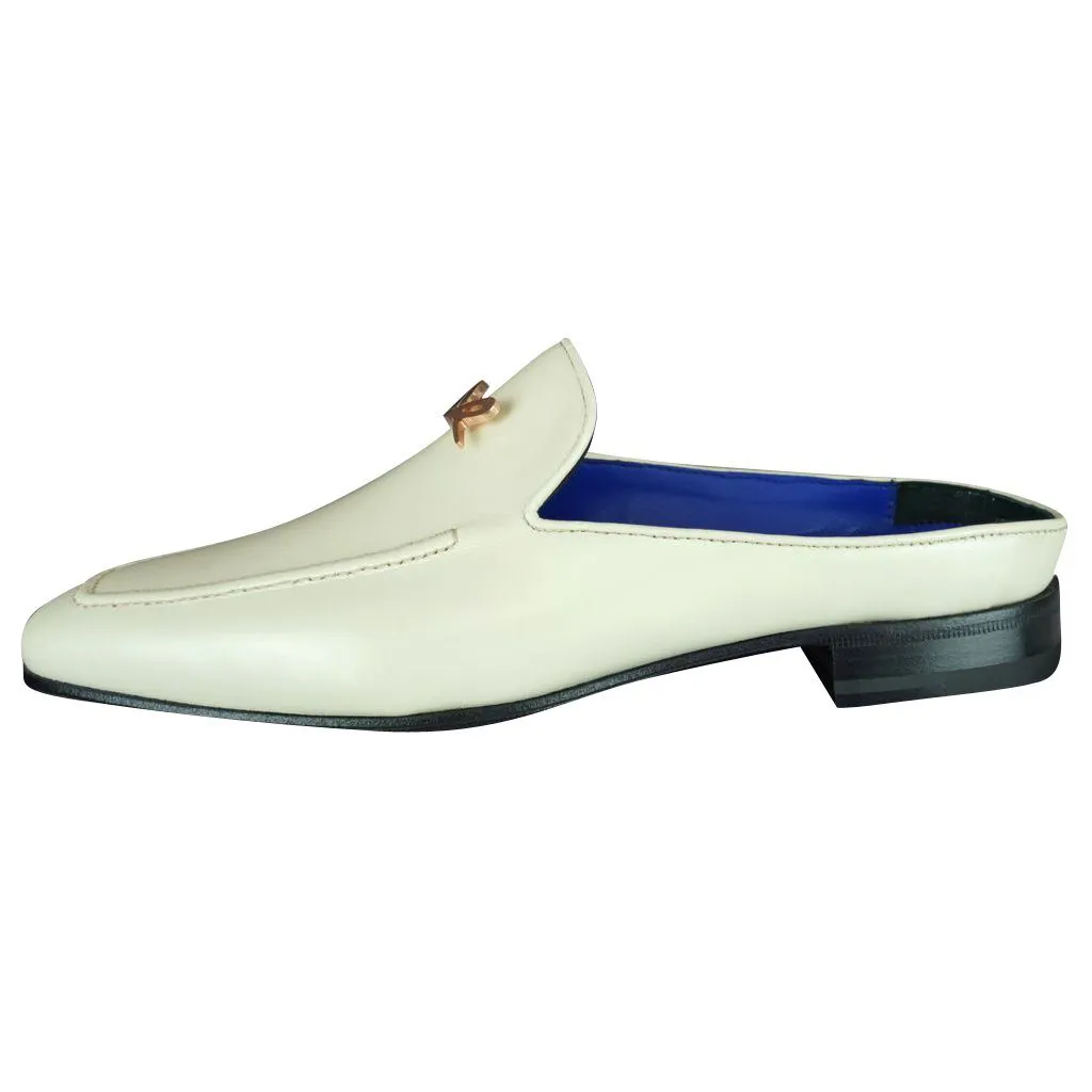 Classica Mascarpone With Rose Gold Hardware Leather Slippers sold by Sebastian Cruz Couture product image thumbnail 5