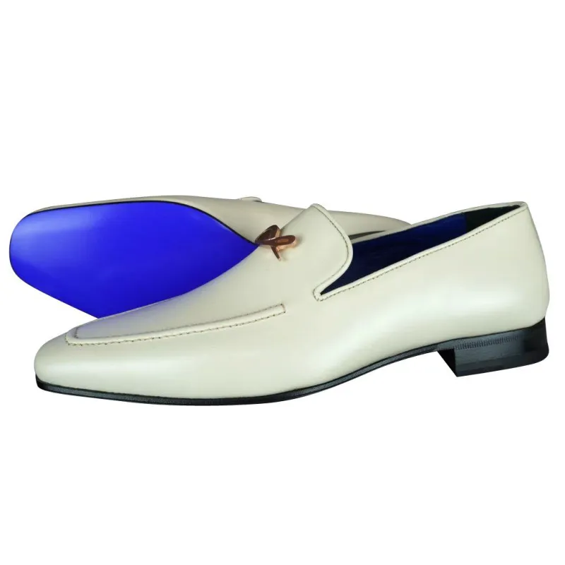 Classica Mascarpone With Rose Gold Hardware Leather Loafers sold by Sebastian Cruz Couture