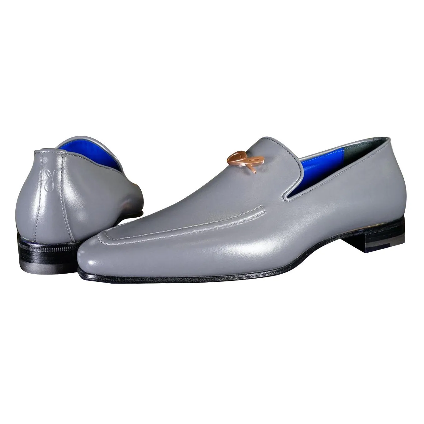 Grafite With Rose Gold Hardware Leather Loafers sold by Sebastian Cruz Couture product image thumbnail 3