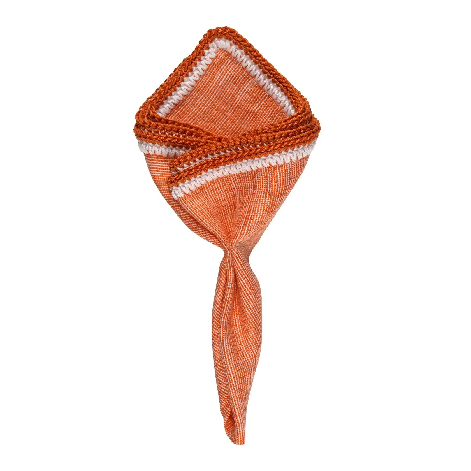 Salmon With White and Salmon Signature Border sold by Sebastian Cruz Couture