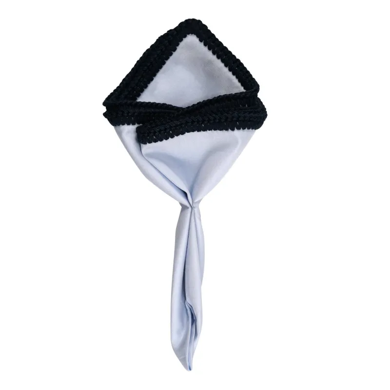 Powder Blu with Navy Blue Signature Border sold by Sebastian Cruz Couture