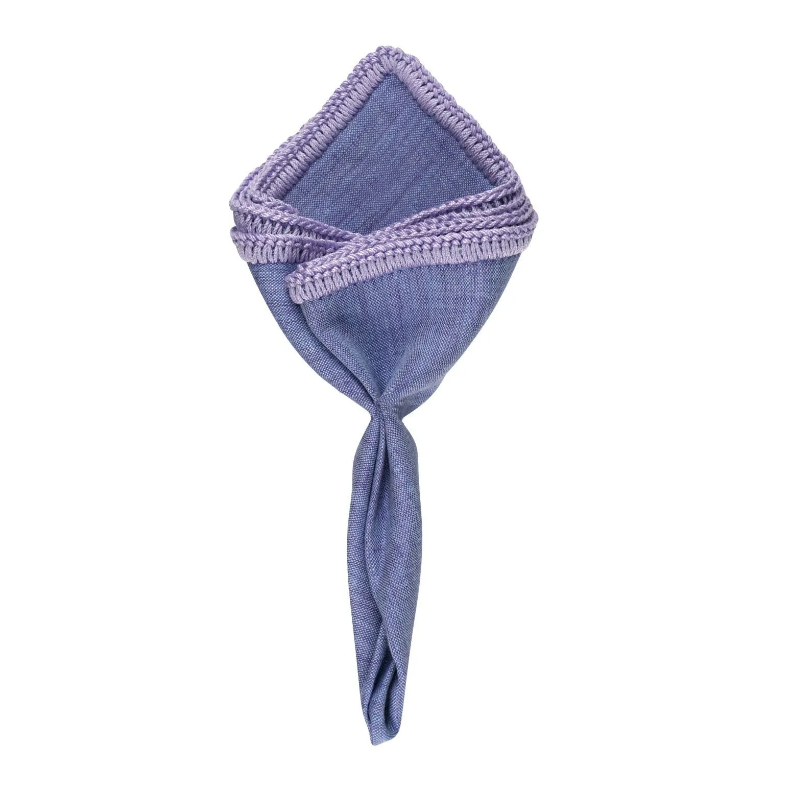 Denim Lino with Lavender Signature Borders sold by Sebastian Cruz Couture