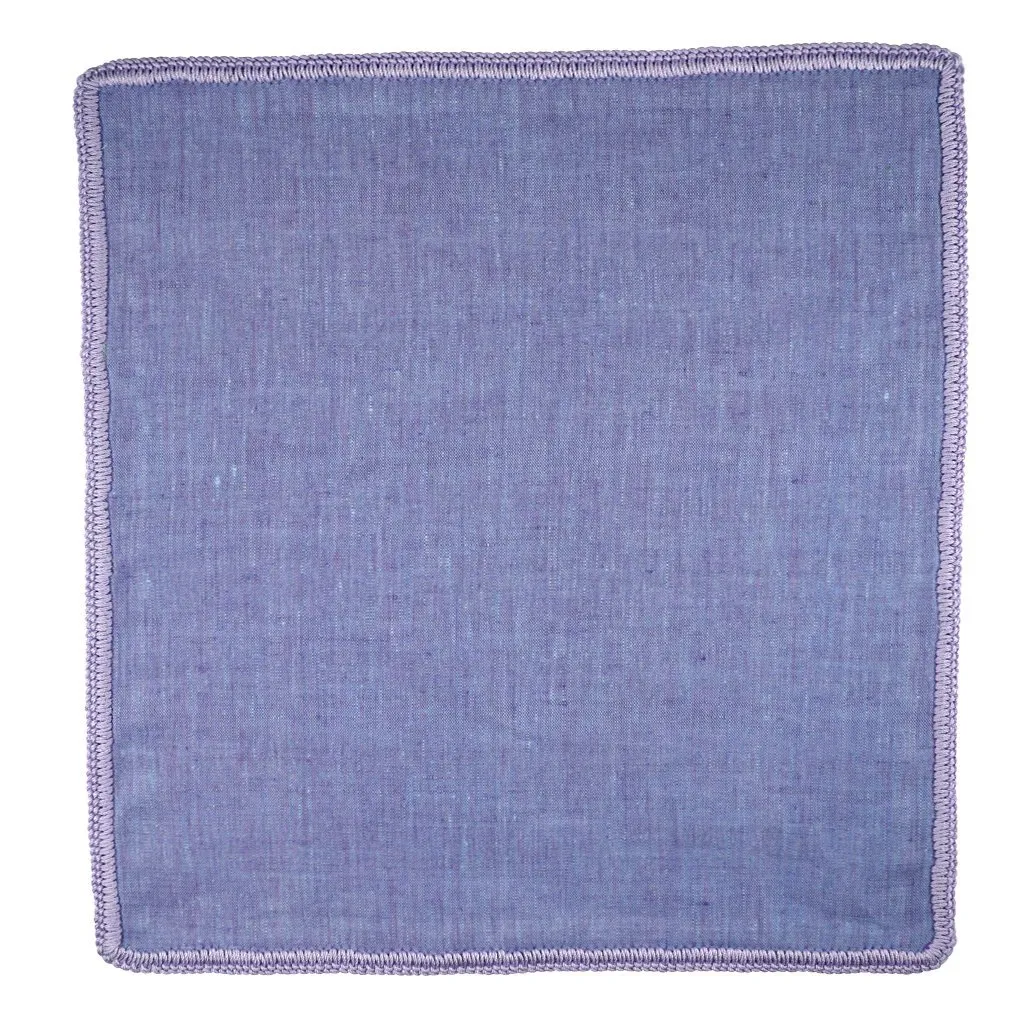 Denim Lino with Lavender Signature Borders sold by Sebastian Cruz Couture product image thumbnail 2