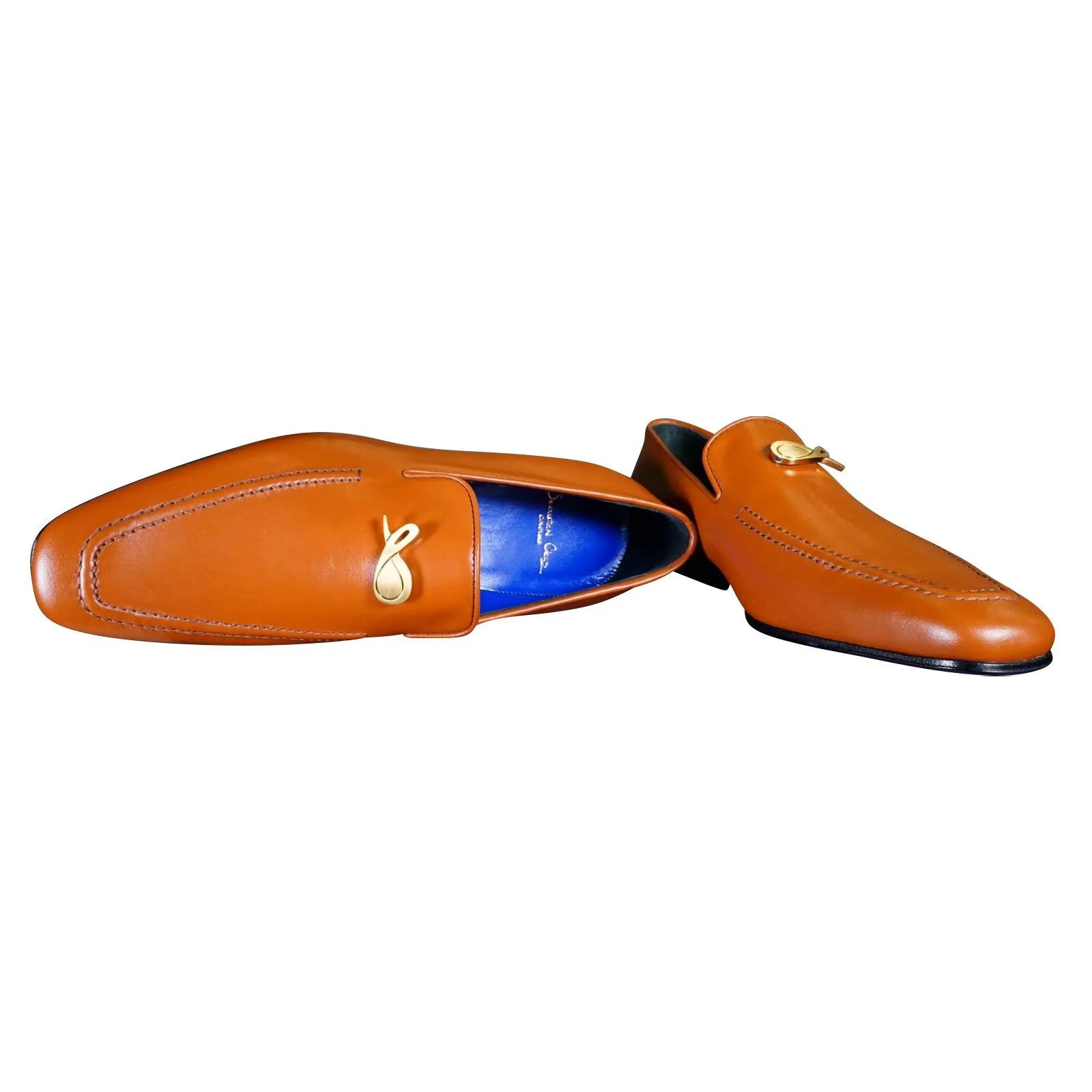 Caramello With Yellow Gold Hardware Leather Loafers sold by Sebastian Cruz Couture product image thumbnail 4