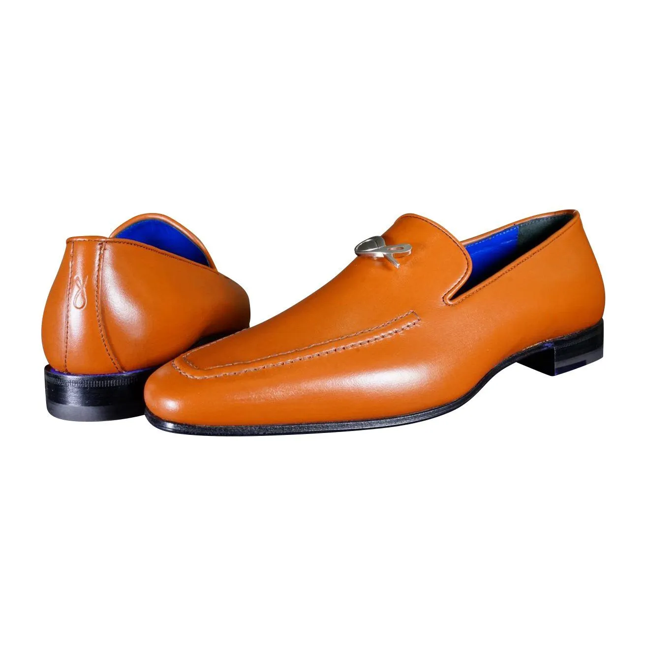 Caramello With Silver Hardware Leather Loafers sold by Sebastian Cruz Couture product image thumbnail 3