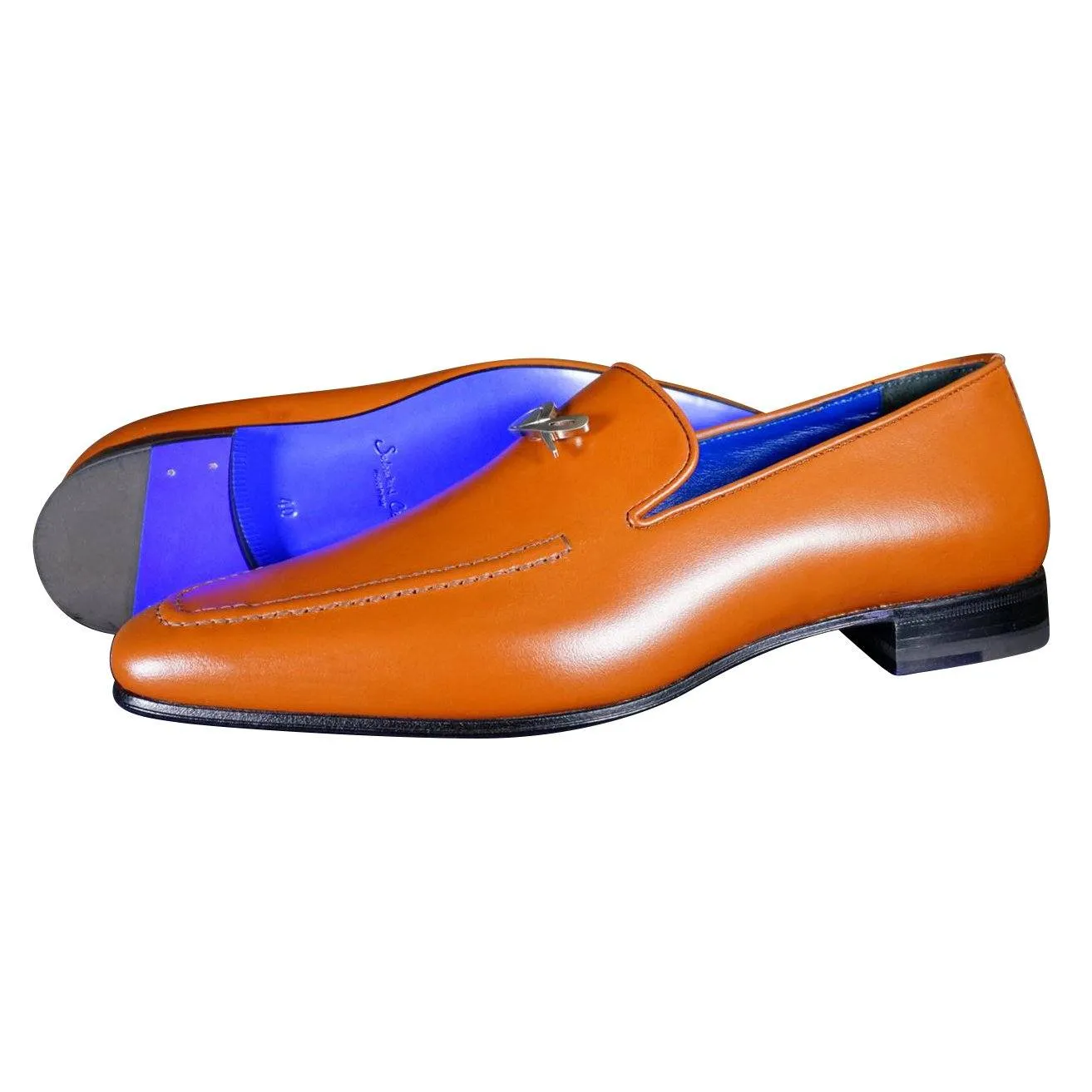 Caramello With Silver Hardware Leather Loafers sold by Sebastian Cruz Couture product image thumbnail 2