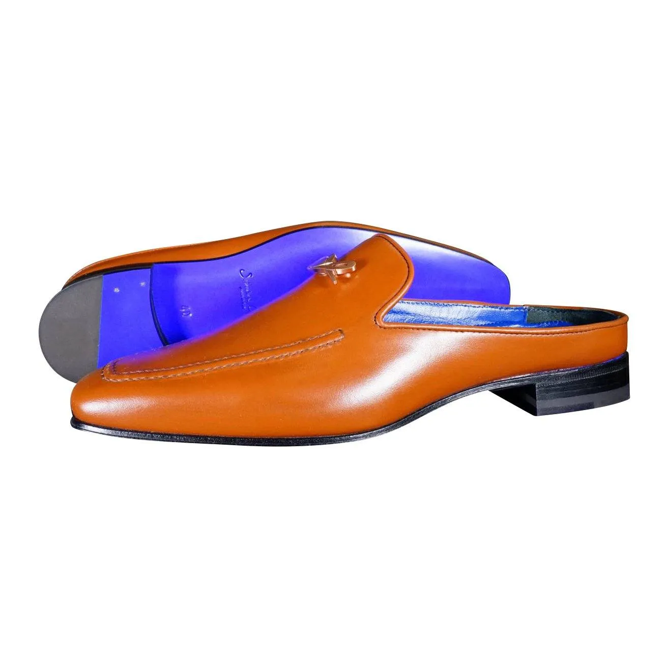 Caramello With Rose Gold Hardware Leather Slippers sold by Sebastian Cruz Couture product image thumbnail 2