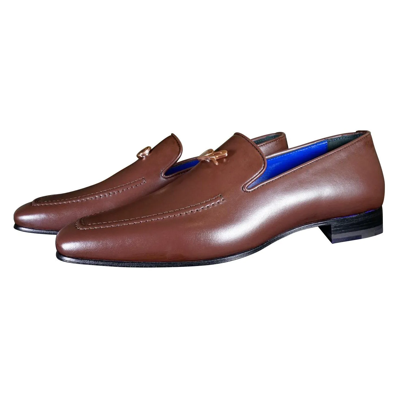 Cacao With Rose Gold Hardware Leather Loafers sold by Sebastian Cruz Couture product image thumbnail 3